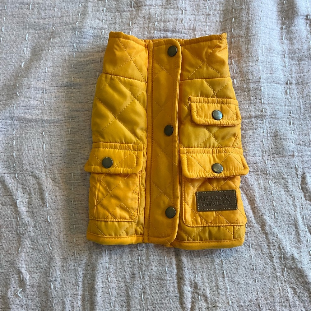 Heart to Tail pet cat/dog yellow jacket XS used like new